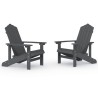    Sedie da Giardino Adirondack 2 pz in HDPE Antracite