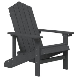    Sedia da Giardino con Tavolo Adirondack in HDPE Nero