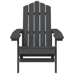    Sedia da Giardino con Tavolo Adirondack in HDPE Nero