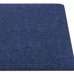 vidaXL Pannelli Murali 12 pz Blu 90x15 cm Tessuto 1,62 m²