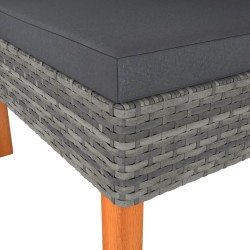    Poltrone Angolari 2 pz Polyrattan e Legno Massello di Eucalipto