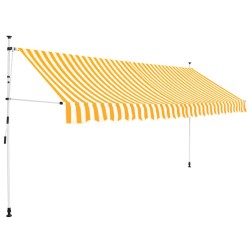    Tenda da Sole Retrattile Manuale 400cm Strisce Arancione Bianco