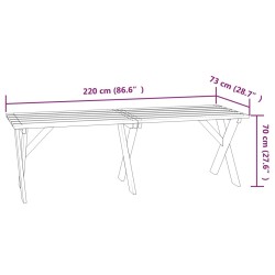    Tavolo da Giardino 220x73x70 cm in Legno di Pino Impregnato