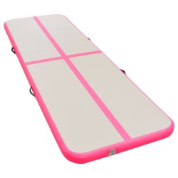    Tappetino Ginnastica Gonfiabile con Pompa 400x100x10cm PVC Rosa