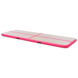    Tappetino Ginnastica Gonfiabile con Pompa 400x100x10cm PVC Rosa