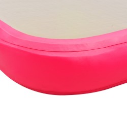    Tappetino Ginnastica Gonfiabile con Pompa 400x100x10cm PVC Rosa