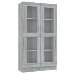    Mobile Vetrina Grigio Sonoma 82,5x30,5x150 cm Legno ingegnerizzato