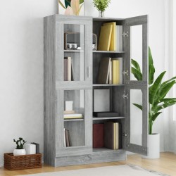    Mobile Vetrina Grigio Sonoma 82,5x30,5x150 cm Legno ingegnerizzato