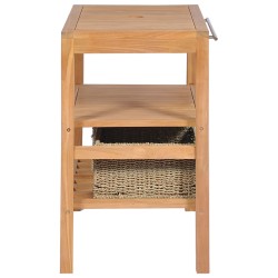 vidaXL Mobile per Lavabo con 2 Cesti in Massello di Teak 74x45x75 cm