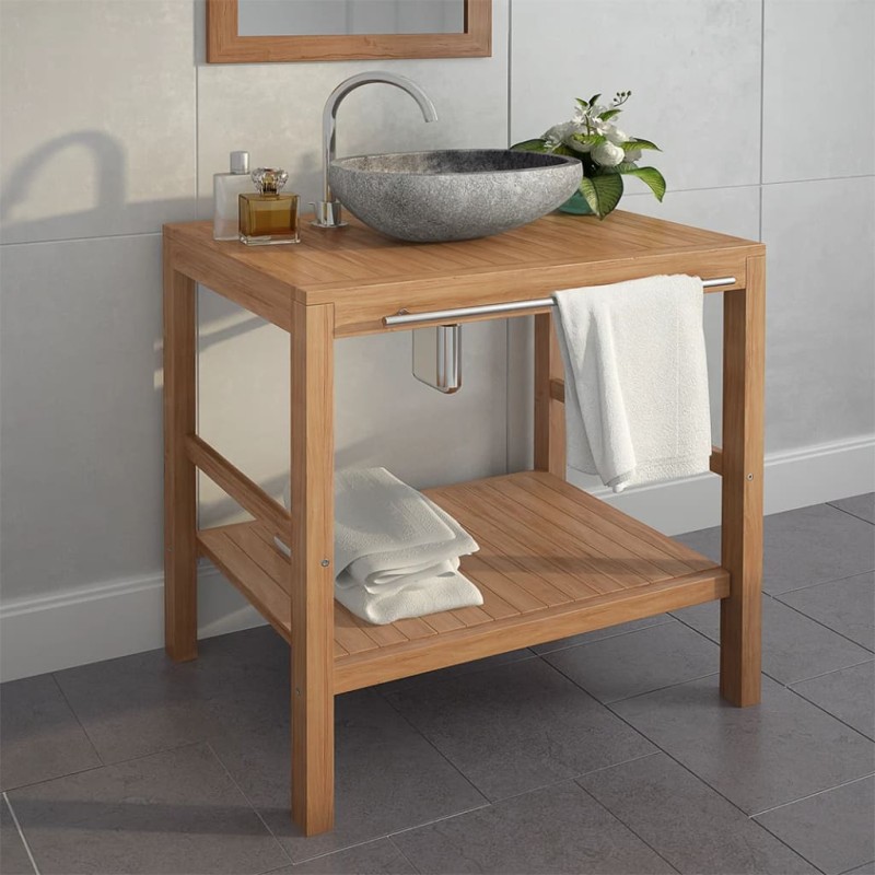 vidaXL Mobile per Lavabo in Massello di Teak 74x45x75 cm