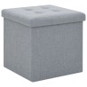 vidaXL Pouf Pieghevole con Contenitore Grigio Chiaro in Simil Lino