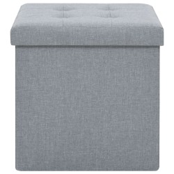 vidaXL Pouf Pieghevole con Contenitore Grigio Chiaro in Simil Lino