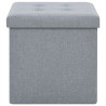 vidaXL Pouf Pieghevole con Contenitore Grigio Chiaro in Simil Lino