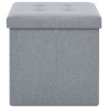 vidaXL Pouf Pieghevole con Contenitore Grigio Chiaro in Simil Lino