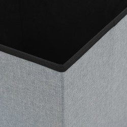 vidaXL Pouf Pieghevole con Contenitore Grigio Chiaro in Simil Lino