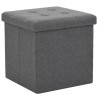 vidaXL Pouf Pieghevoli con Contenitore 2pz Grigio Scuro in Simil Lino