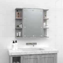    Mobile a Specchio con LED Grigio Sonoma 70x16,5x60 cm