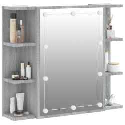    Mobile a Specchio con LED Grigio Sonoma 70x16,5x60 cm