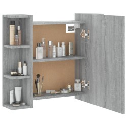    Mobile a Specchio con LED Grigio Sonoma 70x16,5x60 cm