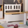 vidaXL Cassapanca per Bambini Bianca e Beige 60x30x55 cm in MDF