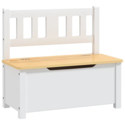 vidaXL Cassapanca per Bambini Bianca e Beige 60x30x55 cm in MDF