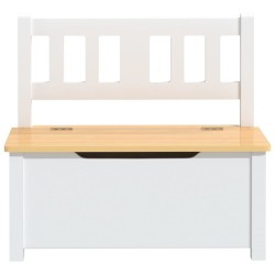 vidaXL Cassapanca per Bambini Bianca e Beige 60x30x55 cm in MDF