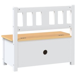 vidaXL Cassapanca per Bambini Bianca e Beige 60x30x55 cm in MDF