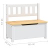 vidaXL Cassapanca per Bambini Bianca e Beige 60x30x55 cm in MDF