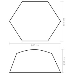    Tenda per Piscina in Tessuto 660x580x250 cm Mimetica