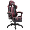 vidaXL Sedia da Gaming con Poggiapiedi Rosso Vino in Similpelle