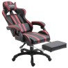 vidaXL Sedia da Gaming con Poggiapiedi Rosso Vino in Similpelle