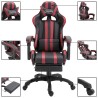 vidaXL Sedia da Gaming con Poggiapiedi Rosso Vino in Similpelle