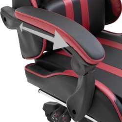 vidaXL Sedia da Gaming con Poggiapiedi Rosso Vino in Similpelle