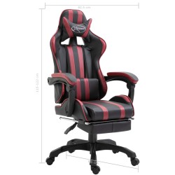 vidaXL Sedia da Gaming con Poggiapiedi Rosso Vino in Similpelle