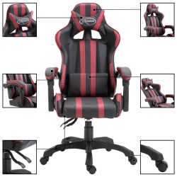 vidaXL Sedia da Gaming Rosso Vino in Similpelle