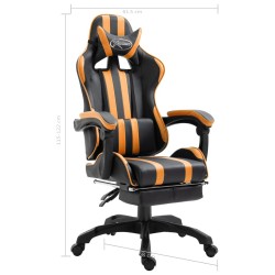 vidaXL Sedia da Gaming con Poggiapiedi Arancione in Similpelle