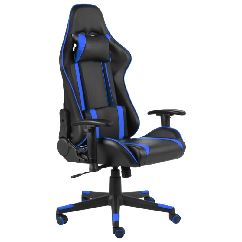 vidaXL Sedia da Gaming Girevole Blu in PVC