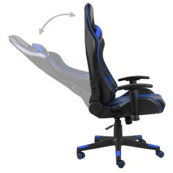 vidaXL Sedia da Gaming Girevole Blu in PVC