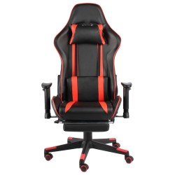 vidaXL Sedia da Gaming Girevole con Poggiapiedi Rossa in PVC