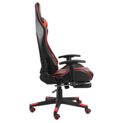 vidaXL Sedia da Gaming Girevole con Poggiapiedi Rossa in PVC