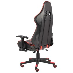 vidaXL Sedia da Gaming Girevole con Poggiapiedi Rossa in PVC