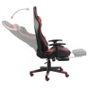 vidaXL Sedia da Gaming Girevole con Poggiapiedi Rossa in PVC