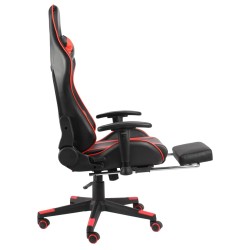 vidaXL Sedia da Gaming Girevole con Poggiapiedi Rossa in PVC