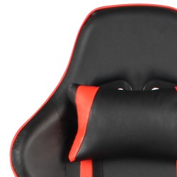 vidaXL Sedia da Gaming Girevole con Poggiapiedi Rossa in PVC