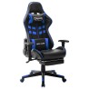 vidaXL Sedia da Gaming con Poggiapiedi Blu e Nera in Similpelle