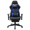 vidaXL Sedia da Gaming con Poggiapiedi Blu e Nera in Similpelle