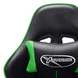 vidaXL Sedia da Gaming Nera e Verde  in Similpelle