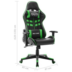 vidaXL Sedia da Gaming Nera e Verde  in Similpelle