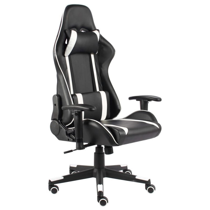 vidaXL Sedia da Gaming Girevole Bianca in PVC