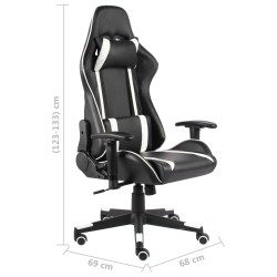 vidaXL Sedia da Gaming Girevole Bianca in PVC